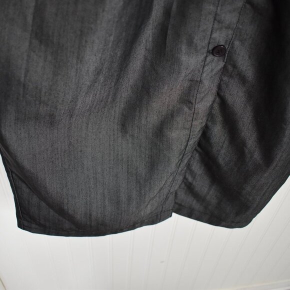 Nasty Gal Midi Dress Button Front Sz S Strappy Back Preppy Academia Retro Work - Picture 10 of 16